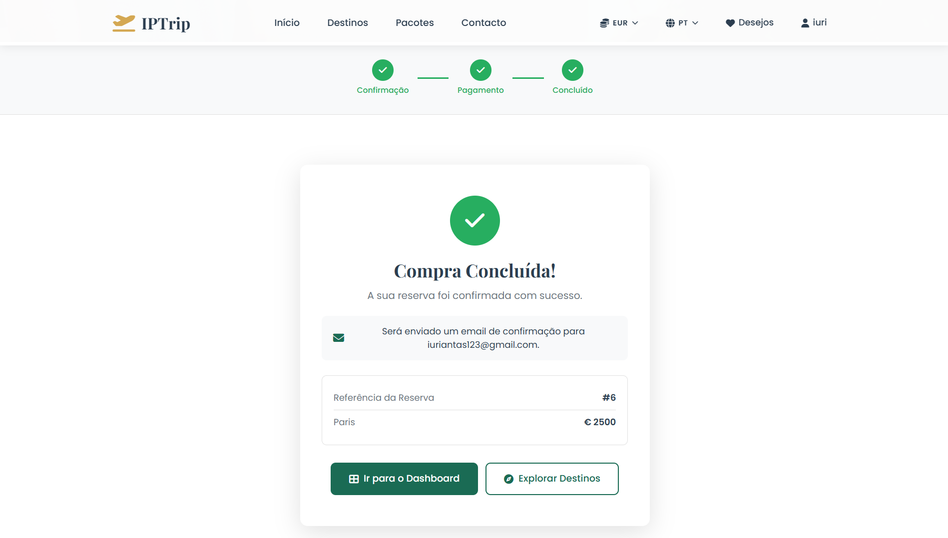 Reserva concluída
